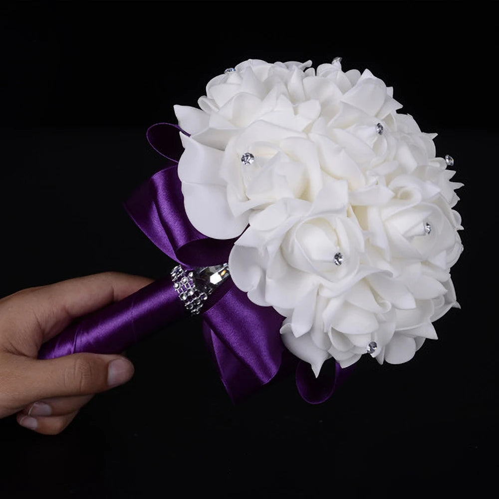 Enchanting Rose Bliss: Artificial Wedding Bouquets