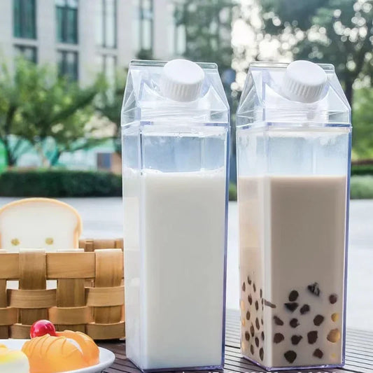ClearQuench Milk Carton Water Bottles: Portable Hydration, Transparent Convenience