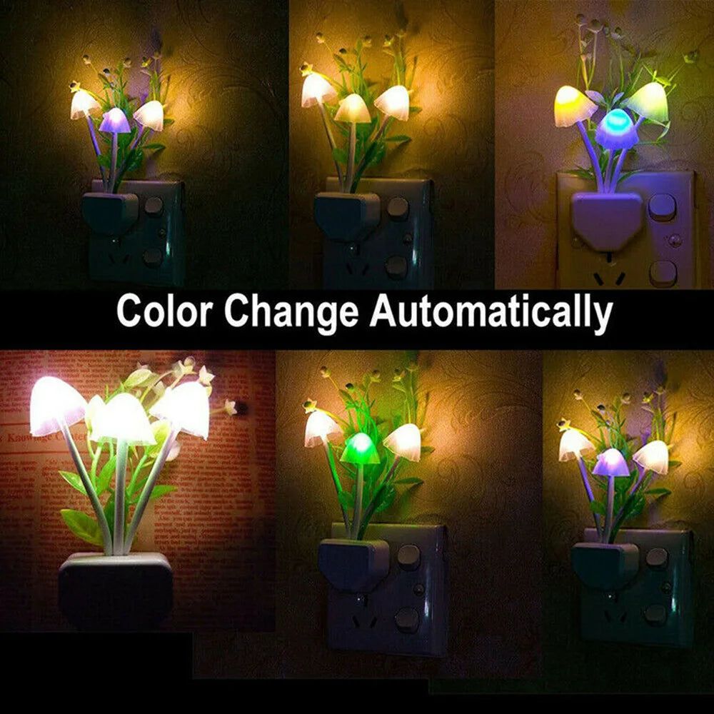 Illuminate Your Dreams: 7-Color LED Mushroom Night Light