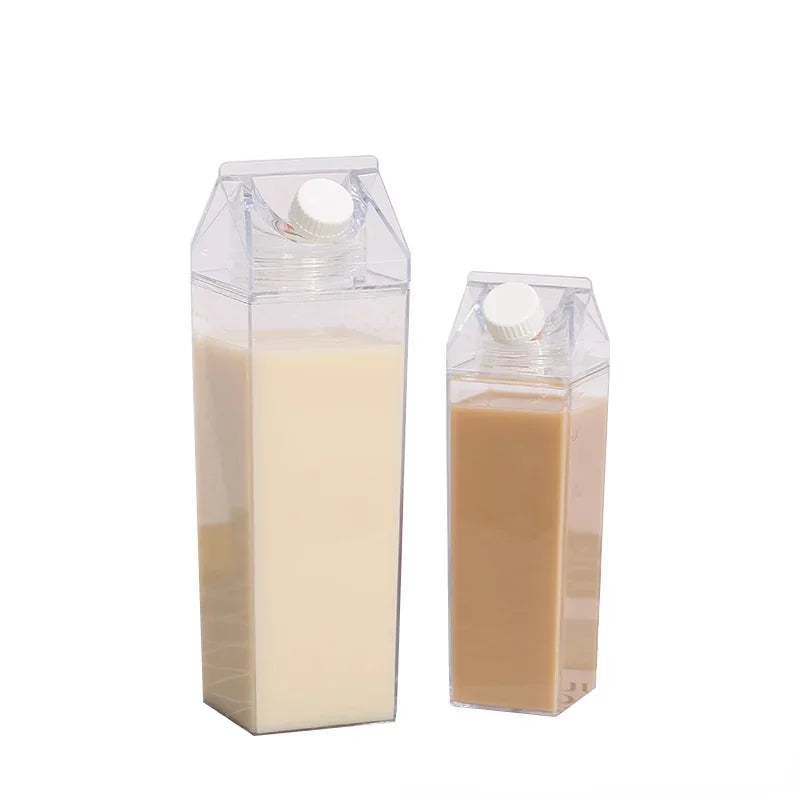 ClearQuench Milk Carton Water Bottles: Portable Hydration, Transparent Convenience