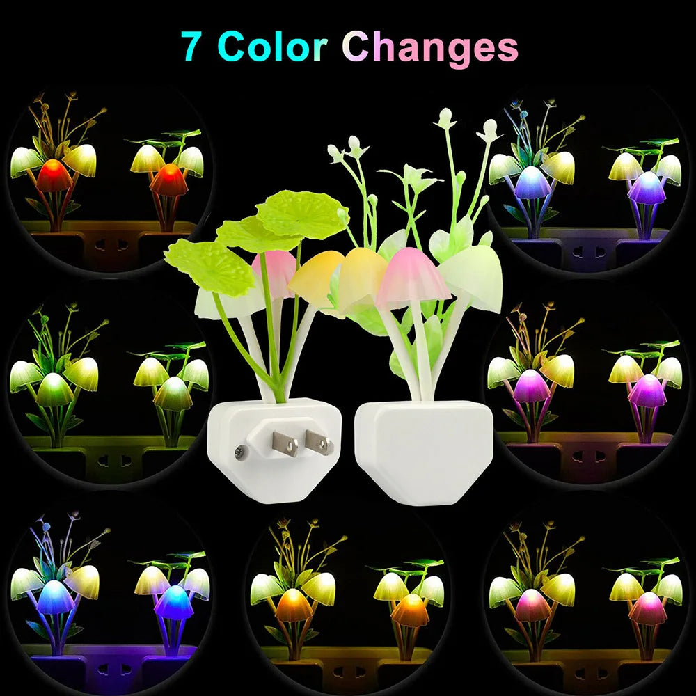 Illuminate Your Dreams: 7-Color LED Mushroom Night Light